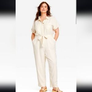 Cream jump suit